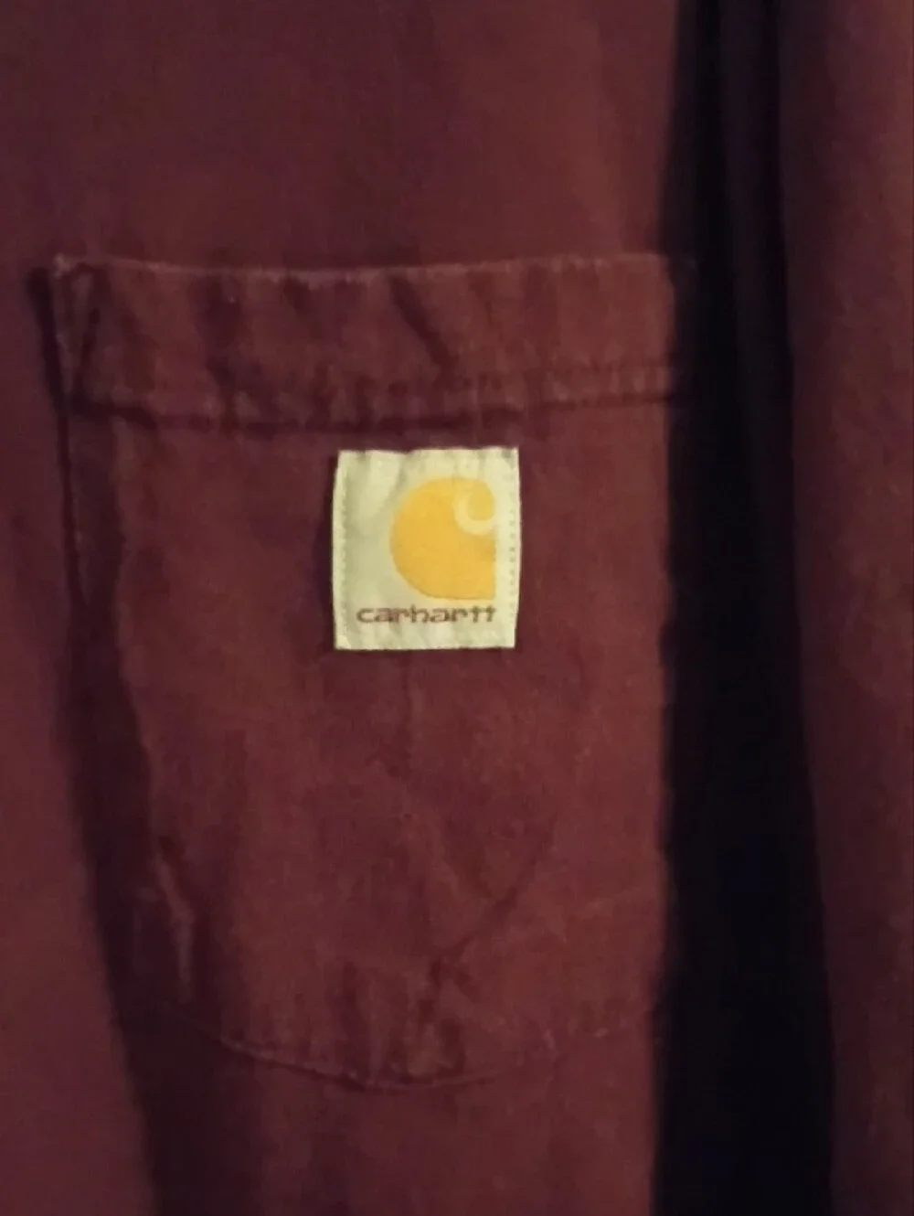 Carhartt Burgundy Long Sleeve Pocket Tee